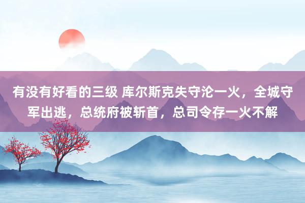 有没有好看的三级 库尔斯克失守沦一火，全城守军出逃，总统府被斩首，总司令存一火不解