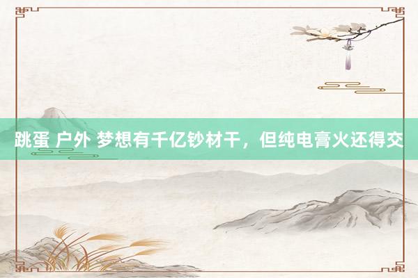 跳蛋 户外 梦想有千亿钞材干，但纯电膏火还得交